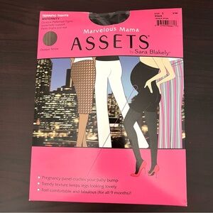 Assets by‎ Spanx Marvelous Mama Maternity Terrific Tights Black Opaque Stripe